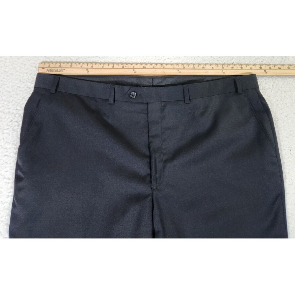 Ralph Lauren Wool Dress Pants Men's Size 42x32* Black Total Comfort Flat Front - Picture 5 of 11